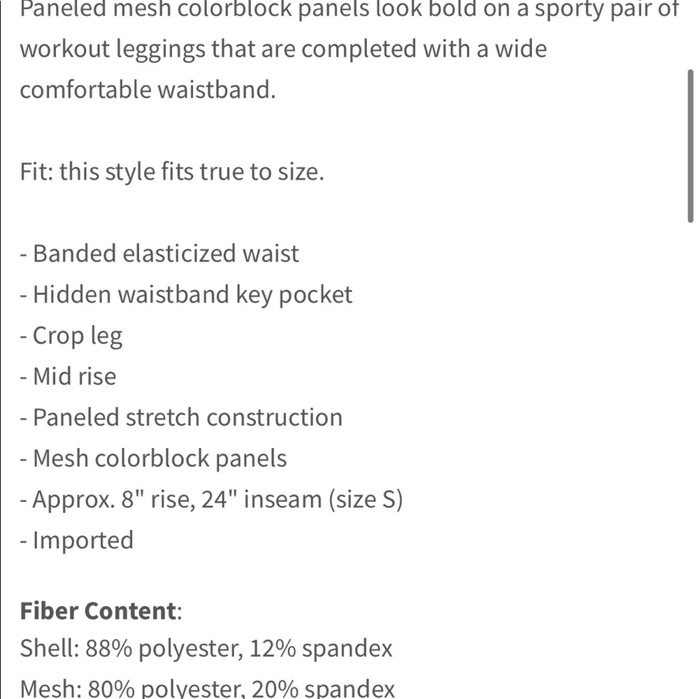 Zella “Curve With It” Colorblock Leggings - image 4